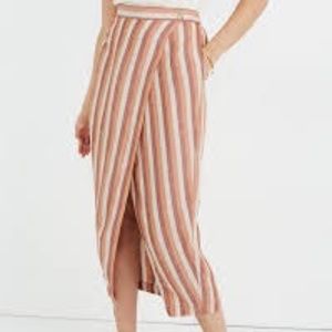 NWT Madewell Striped Midi Wrap Skirt
